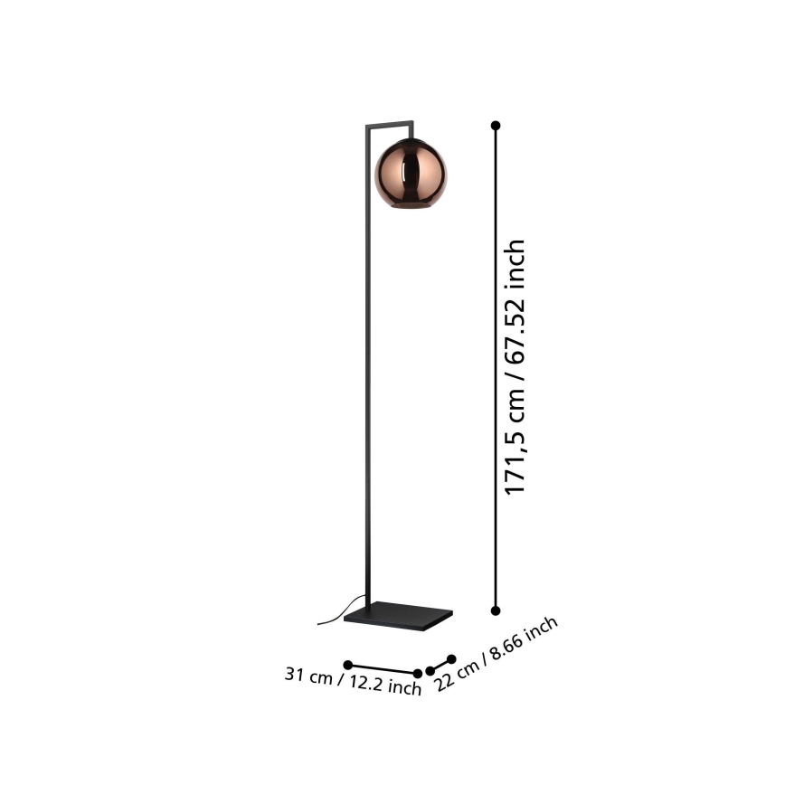 Eglo - Podna lampa 1xE27/40W/230V bakrena