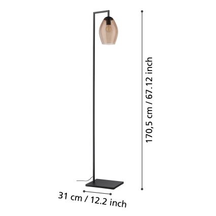 Eglo - Podna lampa 1xE27/40W/230V smeđa