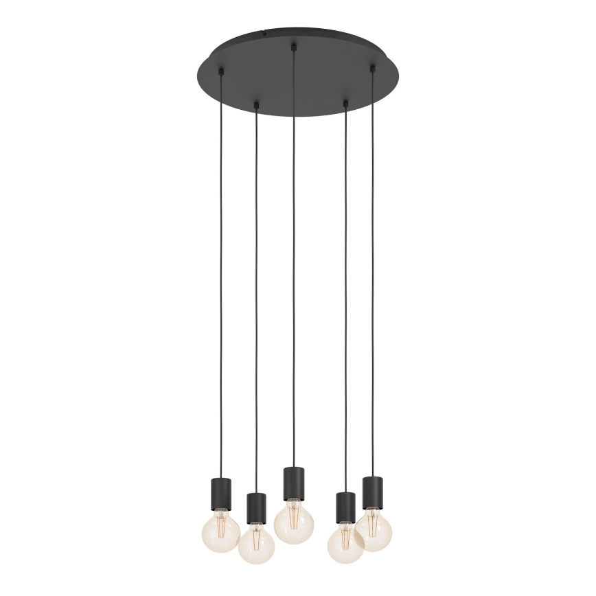 Eglo - Luster na sajli 5xE27/40W/230V crna