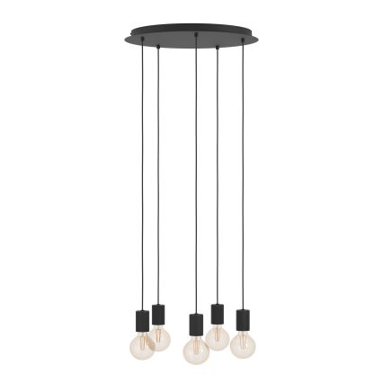 Eglo - Luster na sajli 5xE27/40W/230V crna