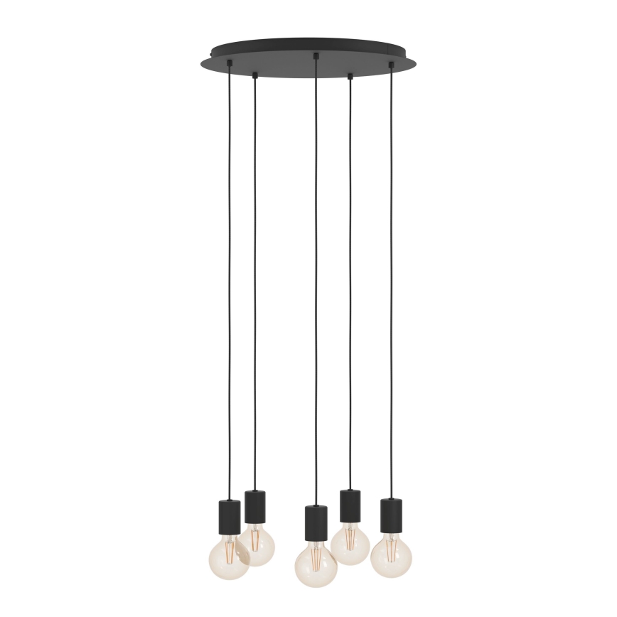 Eglo - Luster na sajli 5xE27/40W/230V crna