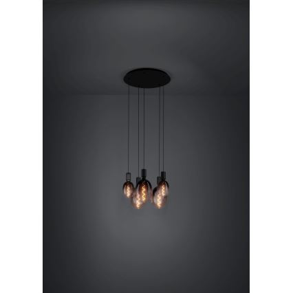Eglo - Luster na sajli 5xE27/40W/230V crna
