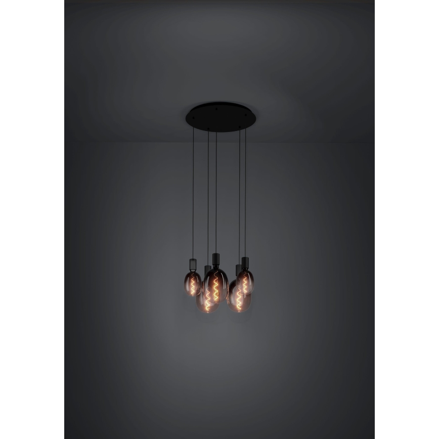 Eglo - Luster na sajli 5xE27/40W/230V crna