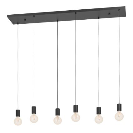 Eglo - Luster na sajli 6xE27/40W/230V crna