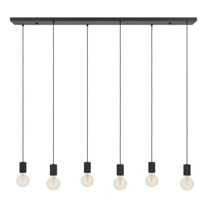 Eglo - Luster na sajli 6xE27/40W/230V crna