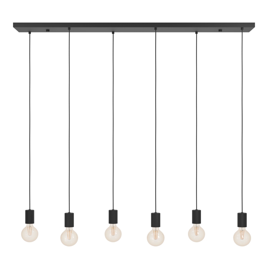 Eglo - Luster na sajli 6xE27/40W/230V crna