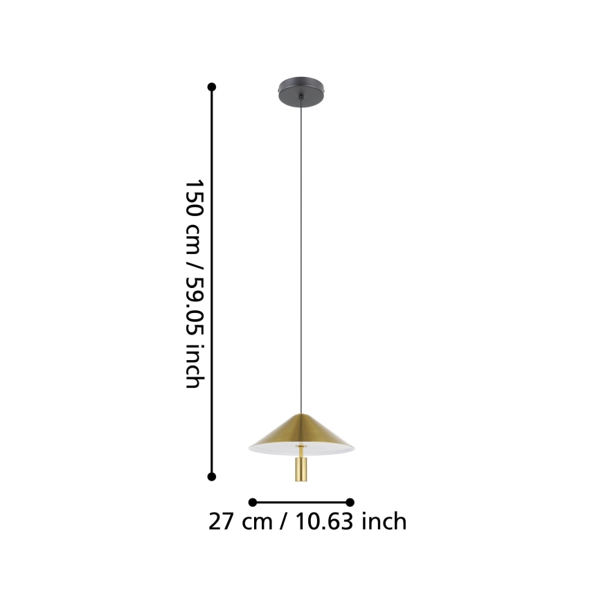 Eglo - LED Luster na sajli LED/12W/230V 3000K zlatna