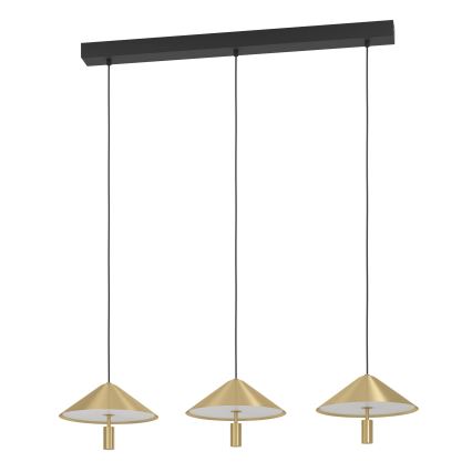 Eglo - LED Prigušivi luster na sajli 3xLED/12W/230V 3000K zlatna