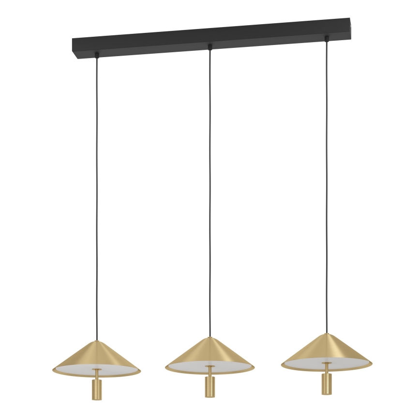 Eglo - LED Prigušivi luster na sajli 3xLED/12W/230V 3000K zlatna
