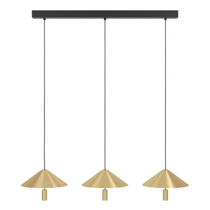 Eglo - LED Prigušivi luster na sajli 3xLED/12W/230V 3000K zlatna