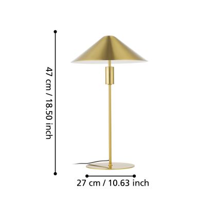 Eglo - LED Prigušiva stolna lampa LED/12W/230V 3000K zlatna