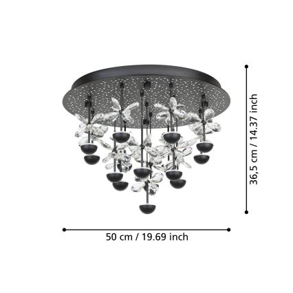 Eglo - LED Prigušiva stropna svjetiljka LED/27W/230V 3000K crna