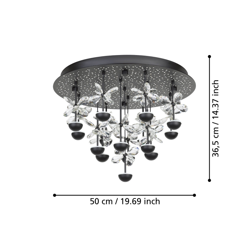 Eglo - LED Prigušiva stropna svjetiljka LED/27W/230V 3000K crna