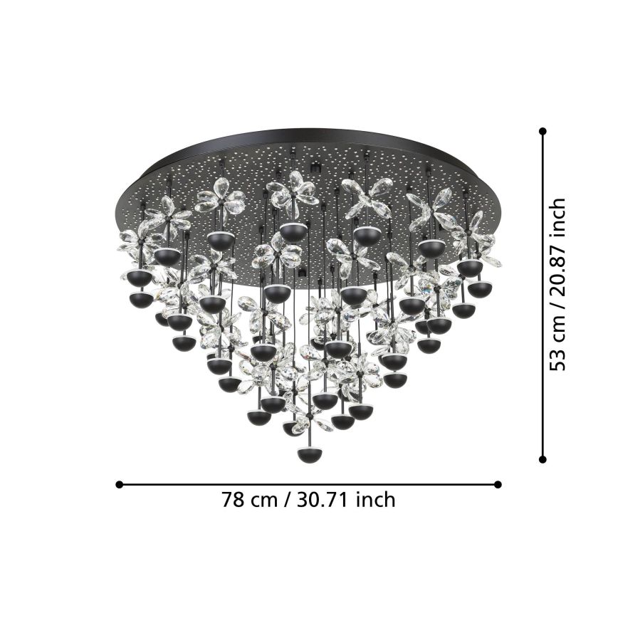 Eglo - LED prigušivo stropno svjetlo LED/77,4W/230V 3000K crno