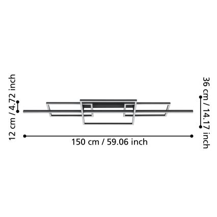 Eglo - LED Prigušivi nadgradni luster LED/34,5W/230V 3000K crna