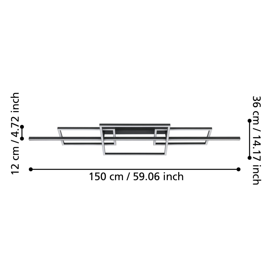 Eglo - LED Prigušivi nadgradni luster LED/34,5W/230V 3000K crna
