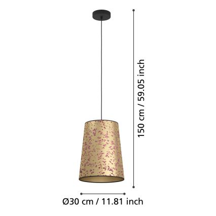 Eglo - Luster na sajli 1xE27/25W/230V zlatna/ružičasta