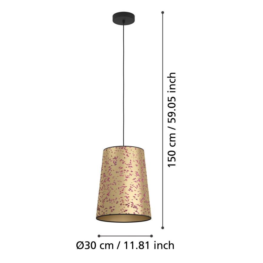 Eglo - Luster na sajli 1xE27/25W/230V zlatna/ružičasta