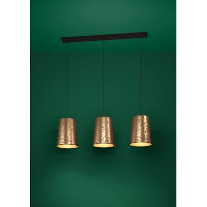 Eglo - Luster na sajli 3xE27/25W/230V zlatna/ružičasta