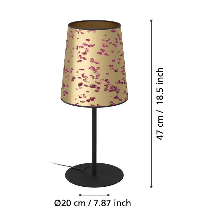 Eglo - Stolna lampa 1xE27/25W/230V zlatna/ružičasta