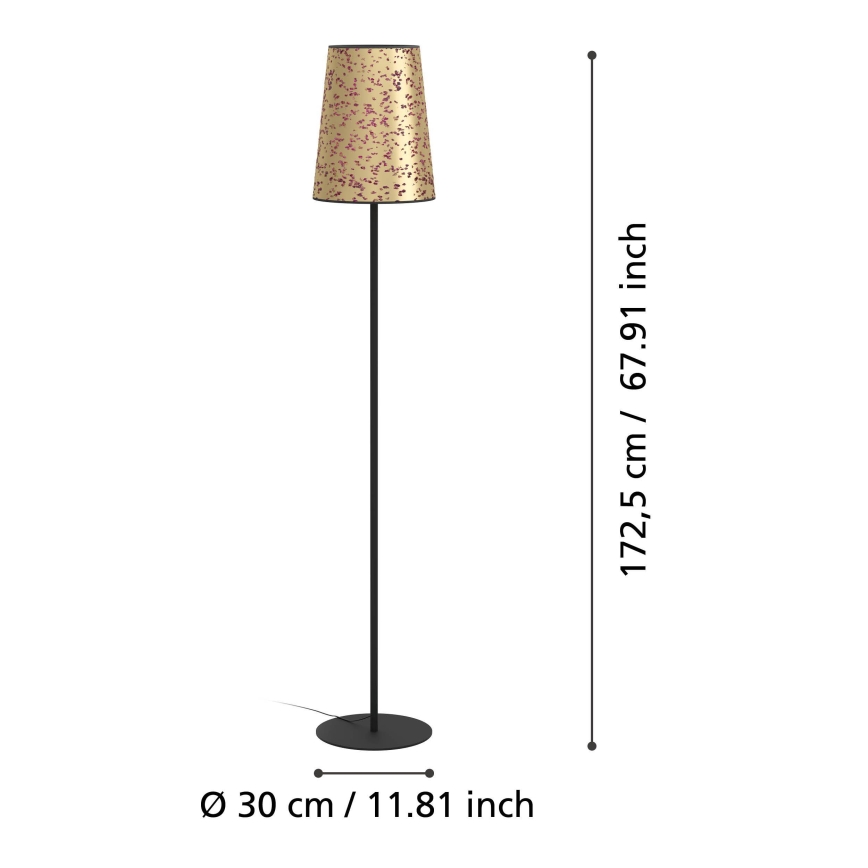 Eglo - Podna lampa 1xE27/25W/230V zlatna/ružičasta