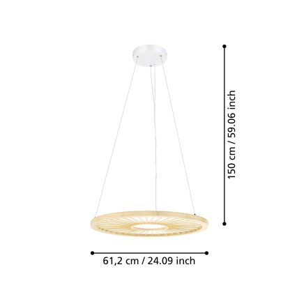 Eglo - LED Prigušivi luster na sajli LED/36W/230V 4000K bež