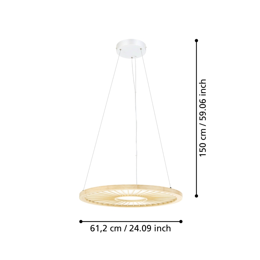 Eglo - LED Prigušivi luster na sajli LED/36W/230V 4000K bež