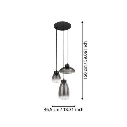 Eglo - LED Prigušivi luster na sajli 3xLED/5,4W/230V 2700K dimna