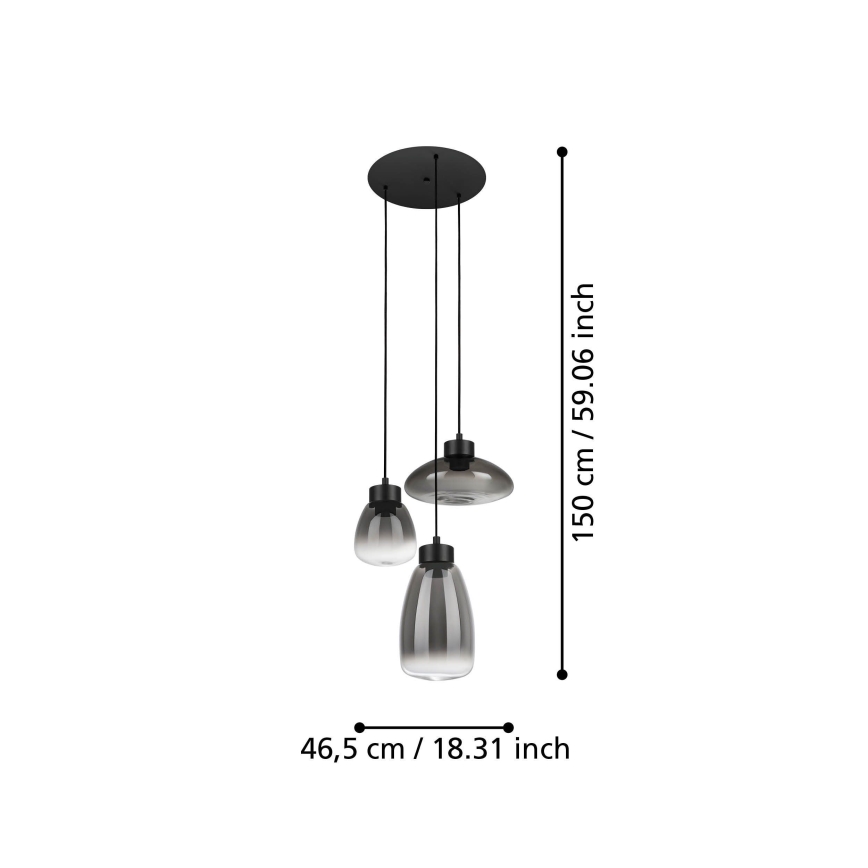 Eglo - LED Prigušivi luster na sajli 3xLED/5,4W/230V 2700K dimna