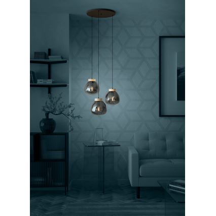 Eglo - Luster na sajli 3xE27/40W/230V dimna