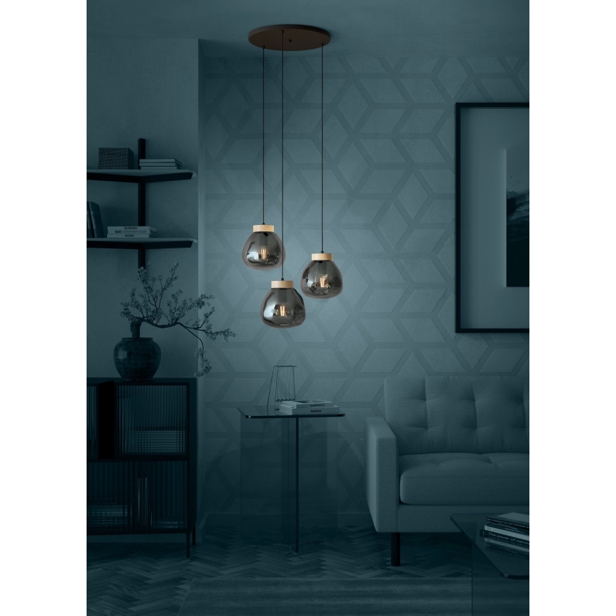 Eglo - Luster na sajli 3xE27/40W/230V dimna