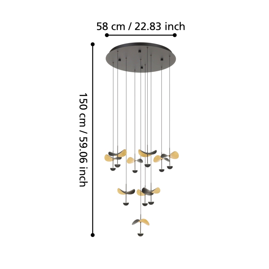 Eglo - LED Prigušivi luster na sajli 10xLED/2,3W/230V 3000K pr. 58 cm