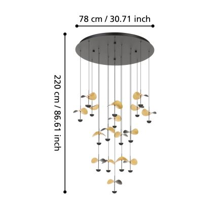 Eglo - LED Prigušivi luster na sajli 17xLED/2,3W/230V 3000K pr. 78 cm