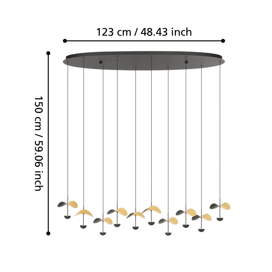 Eglo - LED Prigušivi luster na sajli 10xLED/2,3W/230V 3000K