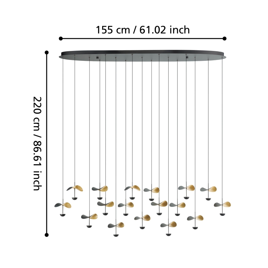 Eglo - LED Prigušivi luster na sajli 17xLED/2,3W/230V 3000K