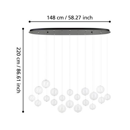 Eglo - LED Prigušivi luster na sajli 8xLED/4,2W/230V 3000K prozirna