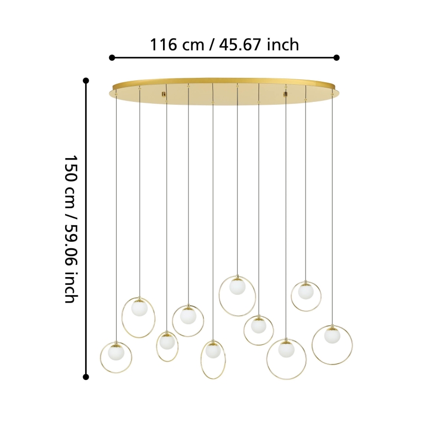 Eglo - LED Prigušivi luster na sajli 10xLED/3W/230V 3000K zlatna