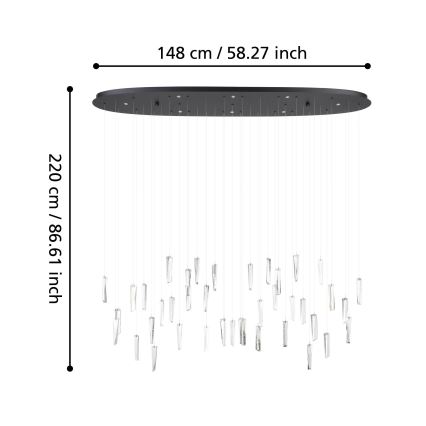 Eglo - LED Prigušivi luster na sajli 8xLED/4,2W/230V 3000K prozirna