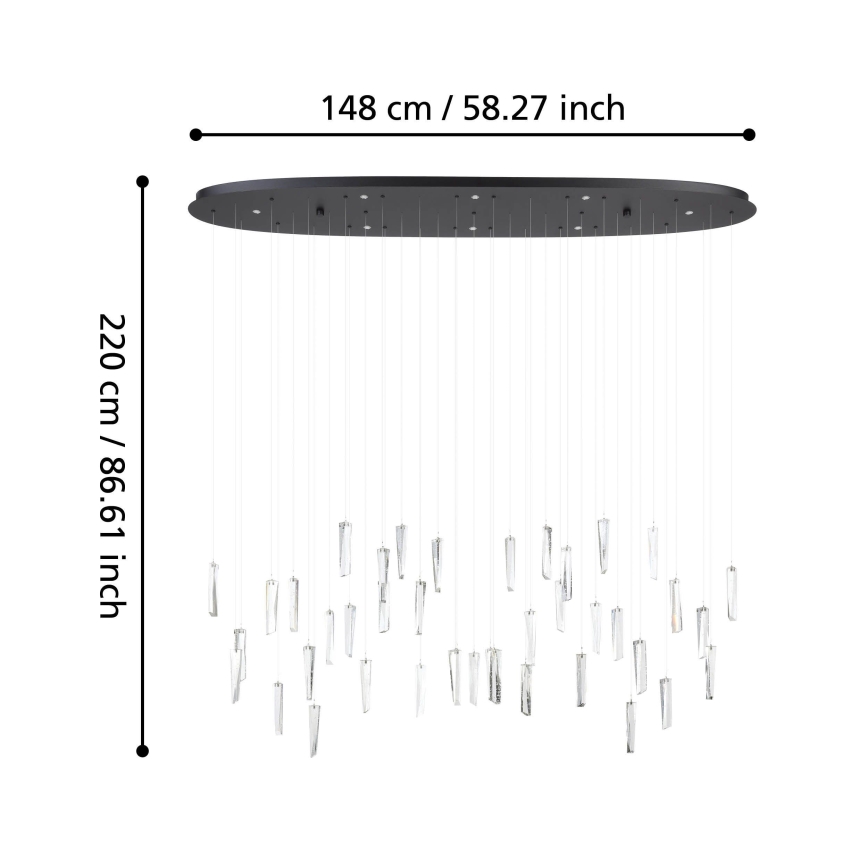 Eglo - LED Prigušivi luster na sajli 8xLED/4,2W/230V 3000K prozirna