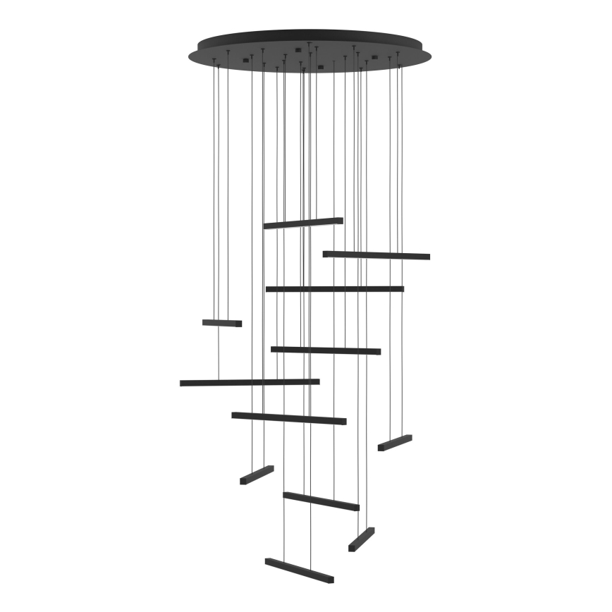 Eglo - LED Prigušivi luster na sajli 12xLED/8,4W/230V 3000K crna