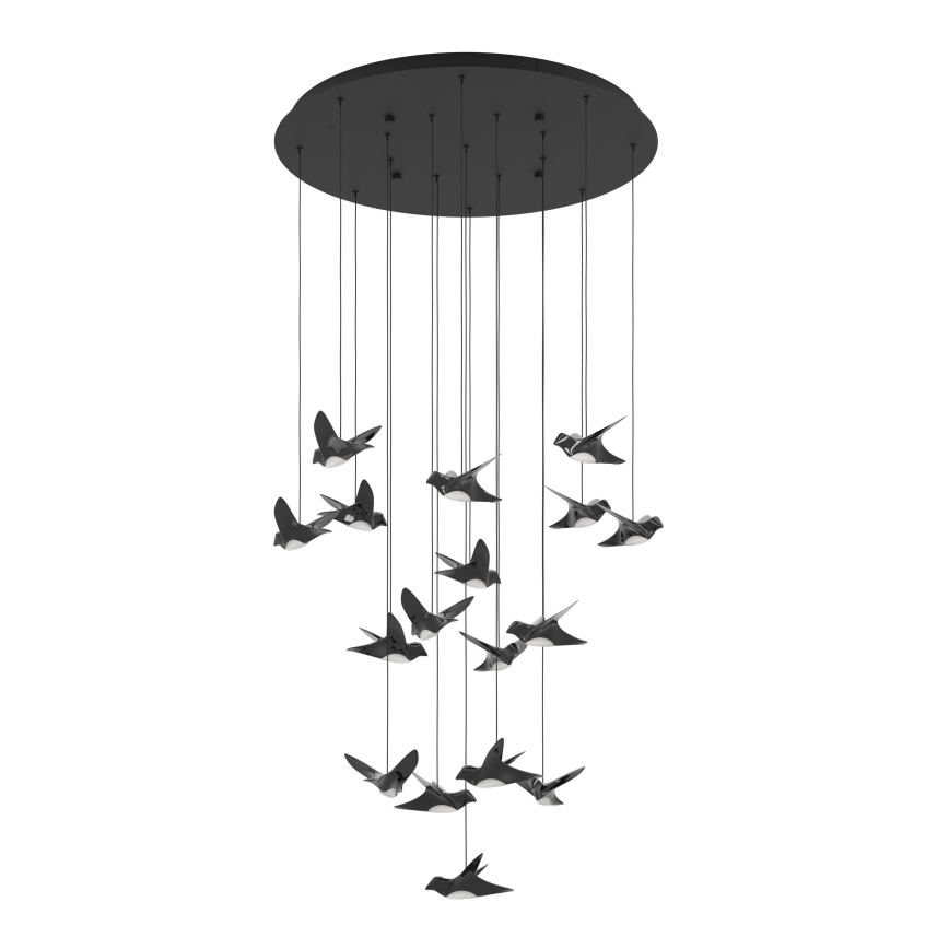 Eglo - LED Prigušivi luster na sajli 17xLED/3W/230V 3000K crna