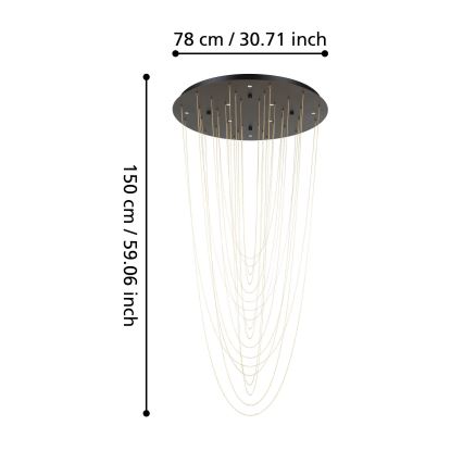 Eglo - LED Prigušiva stropna svjetiljka 8xLED/4,2W/230V 3000K