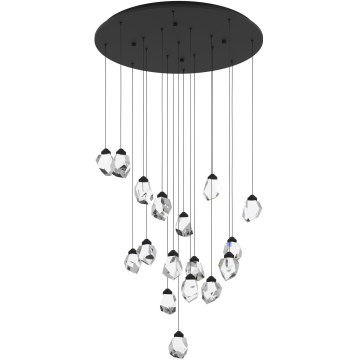 Eglo 390357 - LED Prigušivi luster na sajli SINDICAT 17xLED/3W/230V crna/prozirna