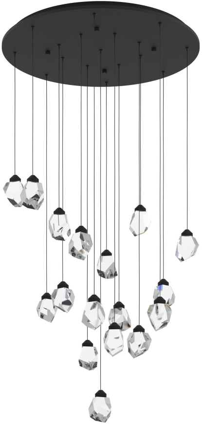 Eglo 390357 - LED Prigušivi luster na sajli SINDICAT 17xLED/3W/230V crna/prozirna