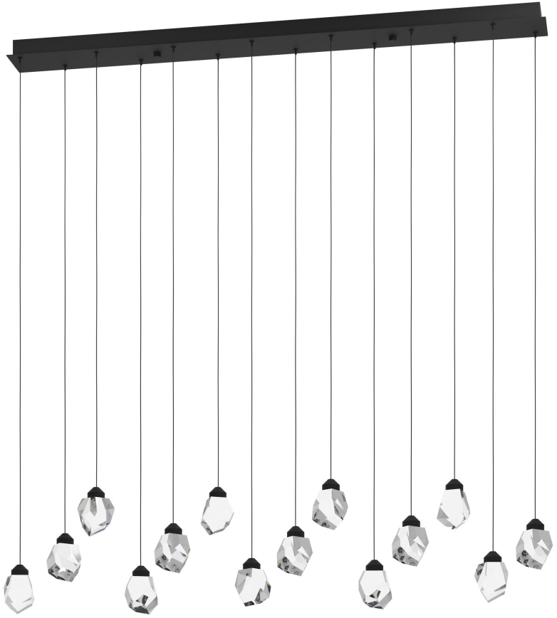 Eglo 390358 - LED Prigušivi luster na sajli SINDICAT 14xLED/3W/230V crna/prozirna