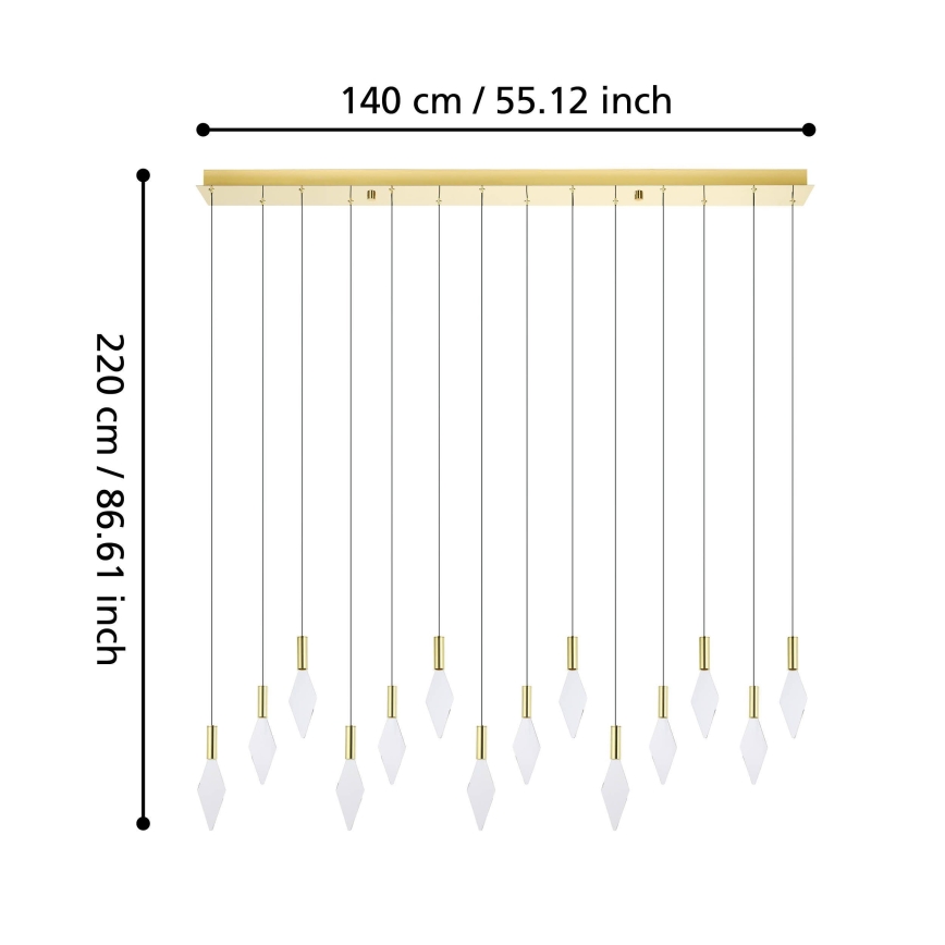 Eglo - LED Prigušivi luster na sajli 14xLED/3,3W/230V 3000K zlatna