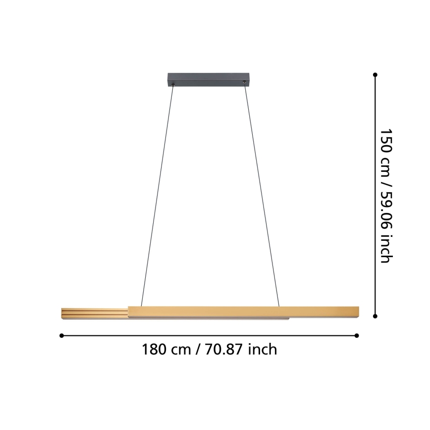 Eglo - LED Prigušivi luster na sajli LED/21W/230V 3000K smeđa