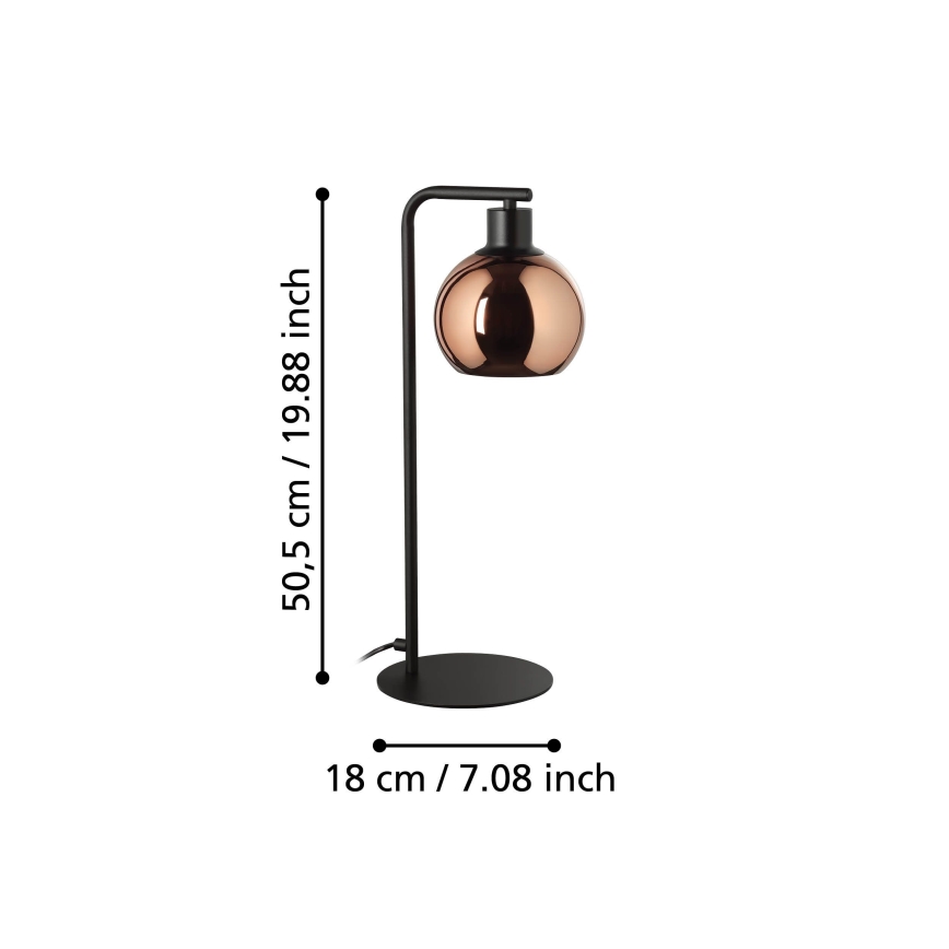 Eglo - Stolna lampa 1xE27/40W/230V bakrena
