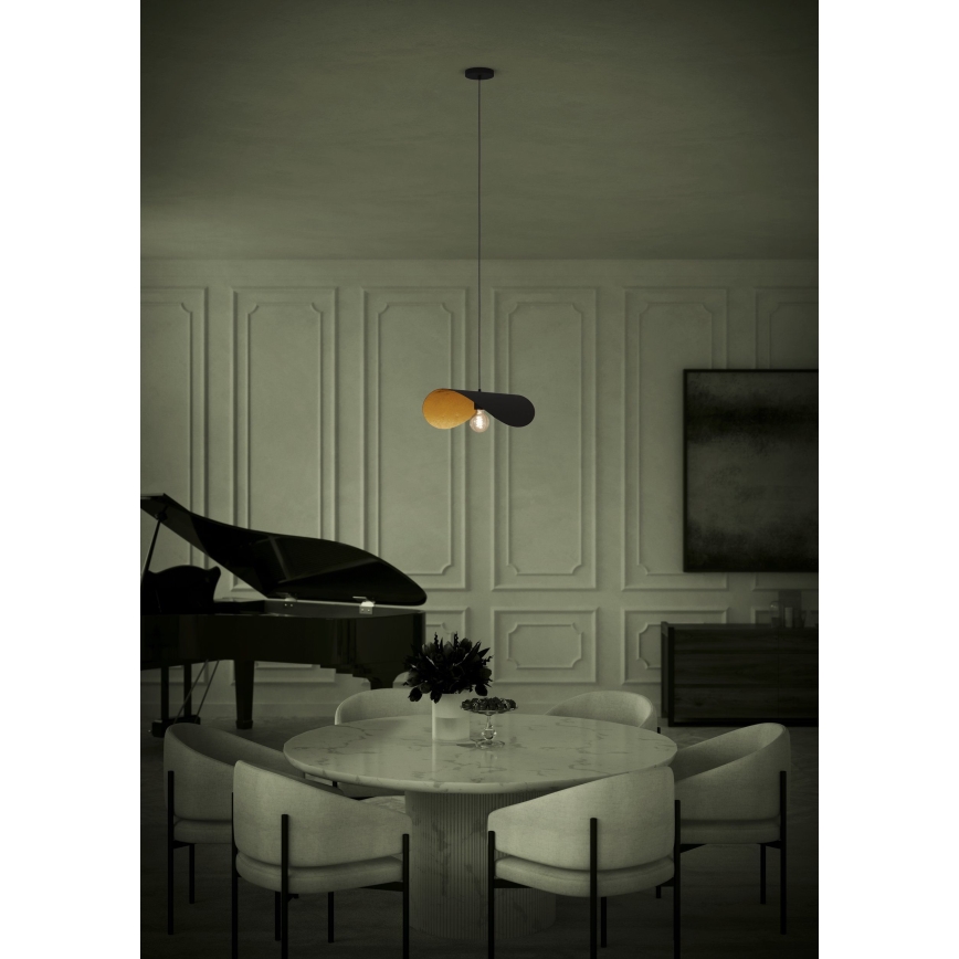 Eglo - Luster na sajli 1xE27/40W/230V 53 cm crna/zlatna
