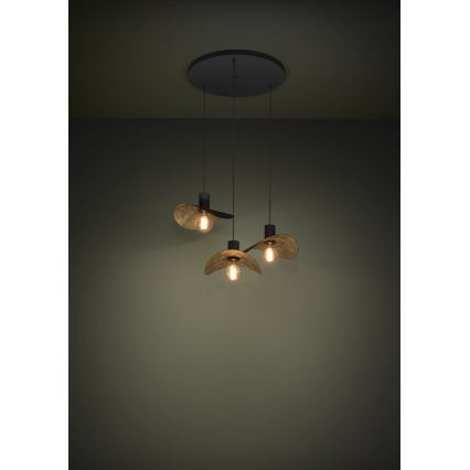 Eglo - Luster na sajli 3xE27/40W/230V crna/zlatna
